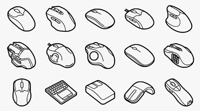 Diverse Computer Mice and Accessories Lineup.