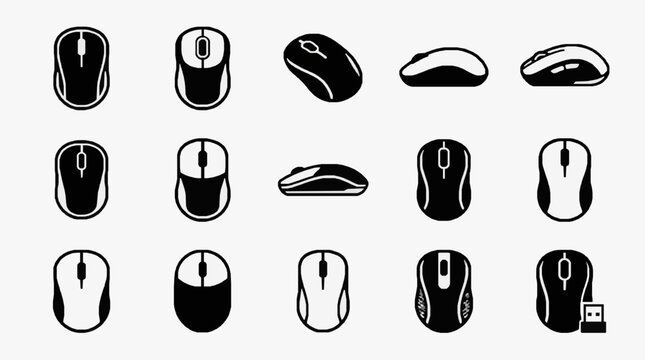 Diverse computer mouse icons collection.