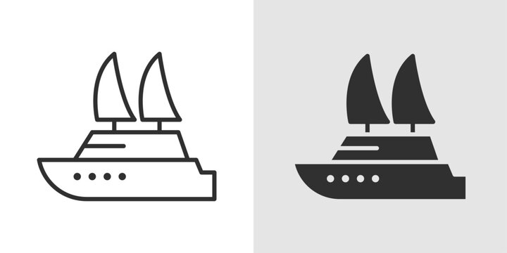 Yacht Icon represents luxury marine travel, private sailing experiences, and premium water transportation.