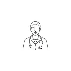 Fototapeta premium Minimalist stethoscope illustration for medical symbolism Vector