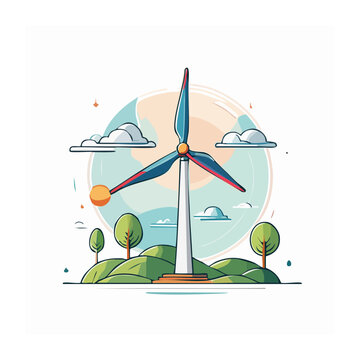 Flat design wind turbine with solar panel