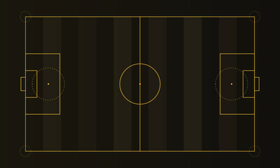 Abstract black and gold football tactical strategy field with circular center and boxes soccer © MAMUNURRASHID