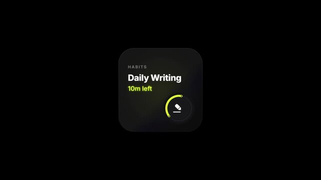 Daily writing habit tracker on smartwatch screen