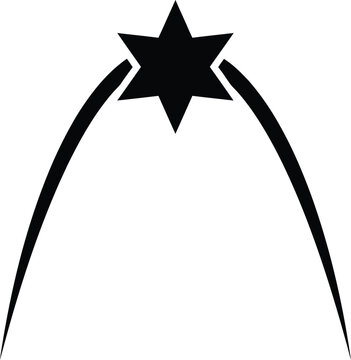 Soccer trajectory arc vector icon football path parabolic line star peak curve geometry motion strategy dynamic flat minimalist sign design object