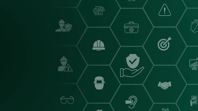 Work safety concept on the transparent background. Motion graphics of working standard process . Zero accidents. 4k video animation. 