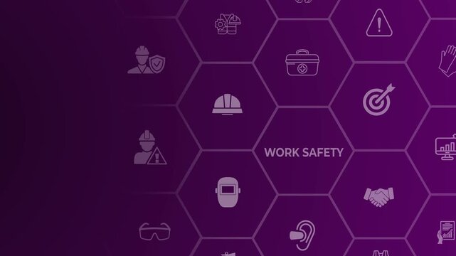 Work safety concept on the transparent background. Motion graphics of working standard process . Zero accidents. 4k video animation. 