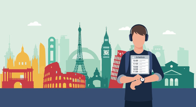 Virtual Travel Planning with Landmark Schedule and Audio Guide