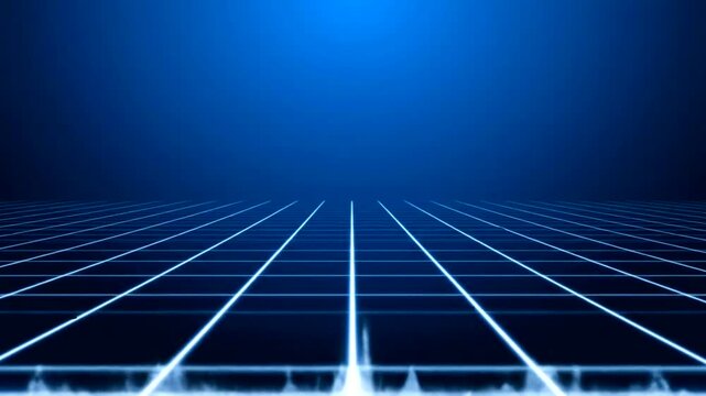 Futuristic Grid Pattern with Blue Lines.