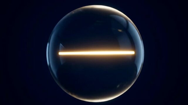 Glowing orb with light beam inside.