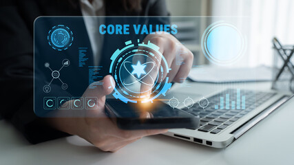 A concept of corporate core values and business ethics. These principles guide the company culture,...