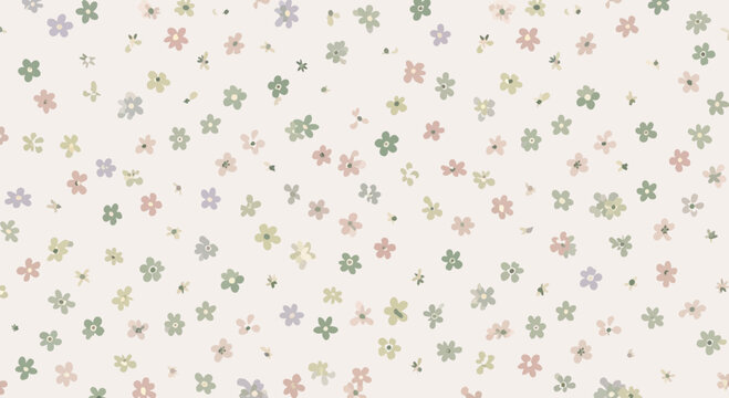 Delicate Pastel Floral Pattern Seamless Background Design
