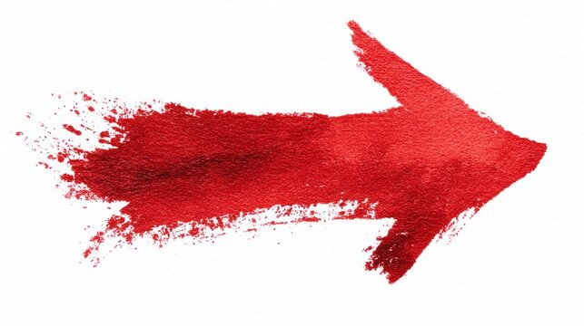 Bold red arrow pointing right on white background for direction concept