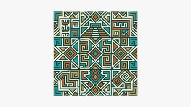 Intricate Geometric Pattern Inspired by Ancient Inca Designs.