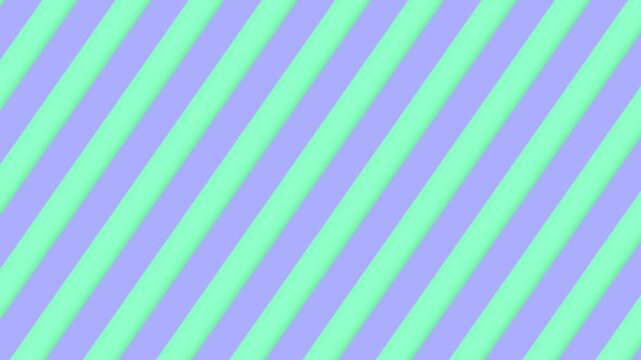 Abstract diagonal striped pattern background with mint green and light purple colors, animated pattern, seamless looped background