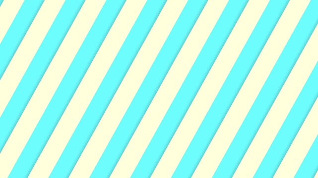 Abstract diagonal striped pattern background with cyan and cream yellow colors, animated pattern, seamless looped background