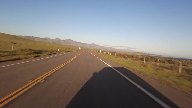 Big Sur Pacific Coast Highway Southbound 9 San Simeon to Morro Bay 03 Front View MultiCam Driving Plate California USA