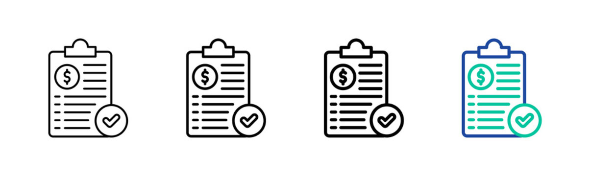 Money Order Icon Collection Different Style Outline