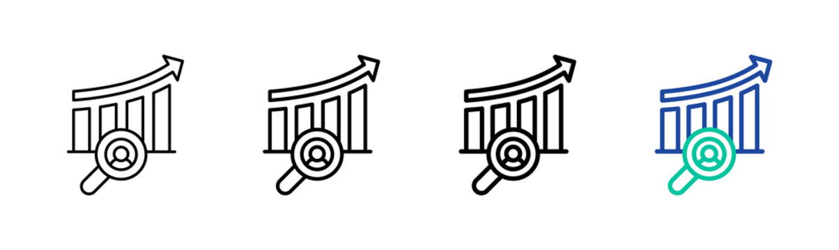 Account Analysis Icon Collection Different Style Outline