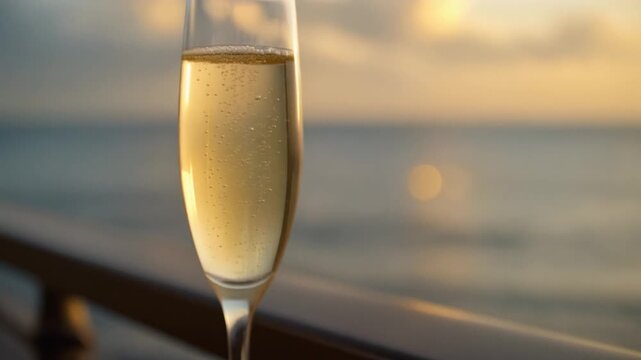 Cinematic Slow Motion Macro Fine Champagne Bubbles Rising Continuously Luxury Celebration Loop