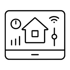 Fototapeta premium Home Automation Dashboard Line Icon