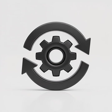 Gear with Circular Arrows Icon