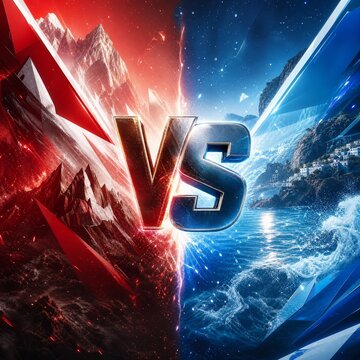 Red and Blue Energy VS Background for Competitive Sports Events