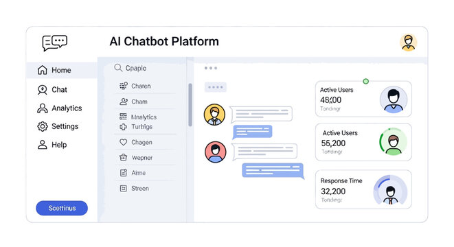 AI chatbot platform user interface screen.