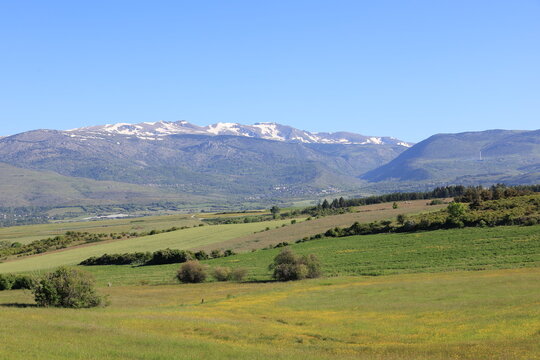 The Cerdagne high plateau is a vast, sun-drenched valley in the eastern Pyrenees, France