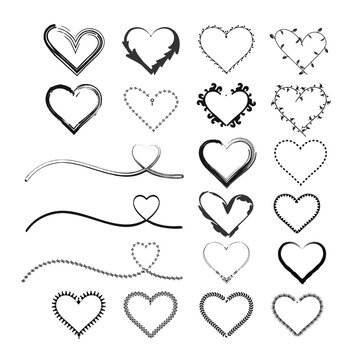 Decorative heart borders leafy vine frames and flourish dividers