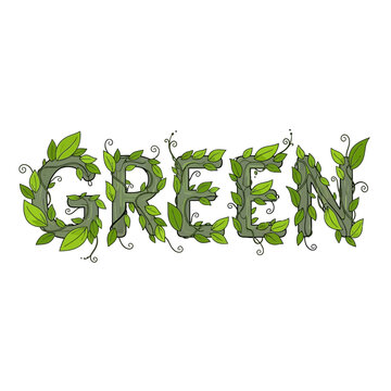 Green Word Text Art