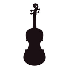 Silhouette of a violin on a white background icon © Md
