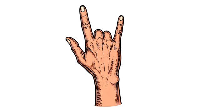 Detailed Human Hand Making I Love You Gesture on Light Gray Background