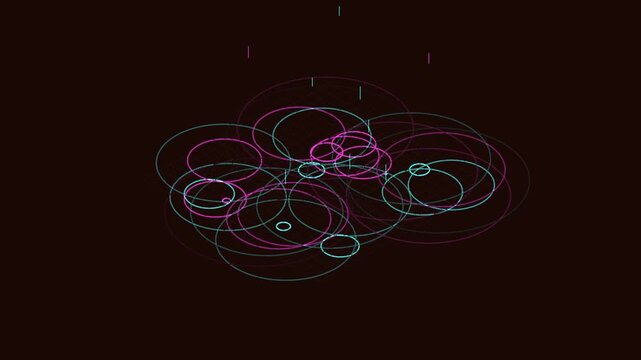isometric neon rain ripples 3d