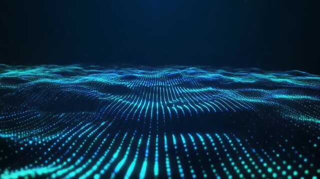 Flowing particle structures, AI processing concepts, and seamless futuristic network motion in a premium technology environment.