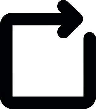Share Arrow Icon with Rounded Square Outline on White Background