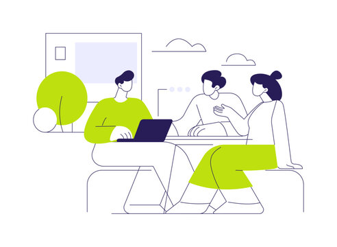 Outdoor office isolated cartoon vector illustrations.