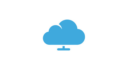 Obraz premium A simple blue cloud icon representing digital storage and network connectivity