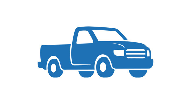 A simple blue icon representing a generic pickup truck vehicle
