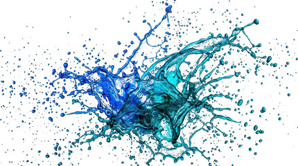 Naklejka premium Abstract blue liquid splash isolated on transparent background