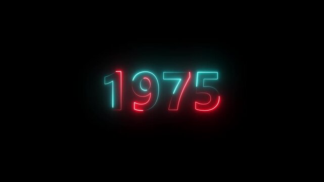 1975 Sal neon text background animation. Glowing neon business number text. motion graphic of text concept. 4k video