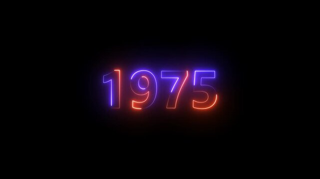 1975 Sal neon text background animation. Glowing neon business number text. motion graphic of text concept. 4k video