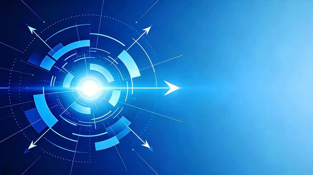 Abstract blue circular design with arrows