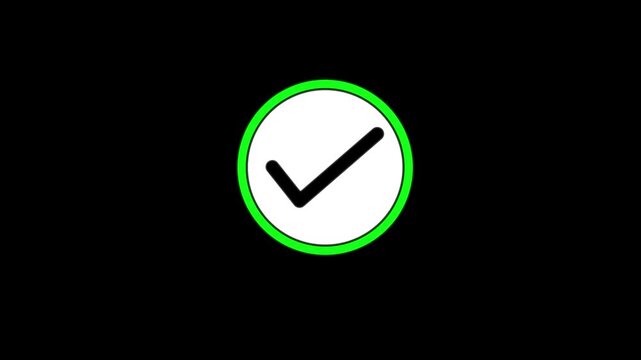 tick mark, complete mark, right, conform mark animation. motion graphic of tick mark concept. 4k video