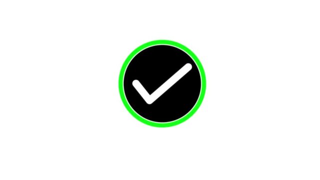 tick mark, complete mark, right, conform mark animation. motion graphic of tick mark concept. 4k video