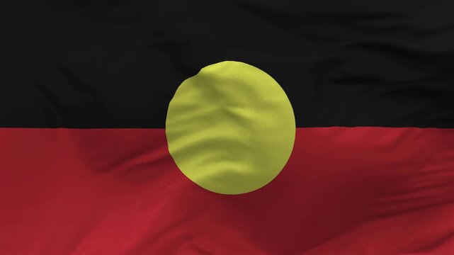 Australian Aboriginal Flag with Black Red and Yellow Background