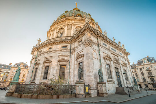 Marble Church Frederiks Kirke Dome Architecture, Baroque Style, Lutheran Cathedral, Classical Facade, Statues