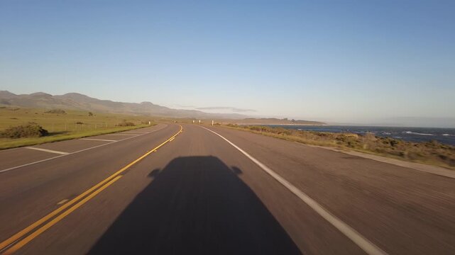 Big Sur Pacific Coast Highway Southbound 9 San Simeon to Morro Bay 04 Front View MultiCam Driving Plate California USA