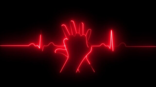 Cpr chest compression neon heartbeat monitor for emergency medical training cardiopulmonary resuscitation