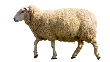 Sheep walking with thick woolly fleece © Otillie
