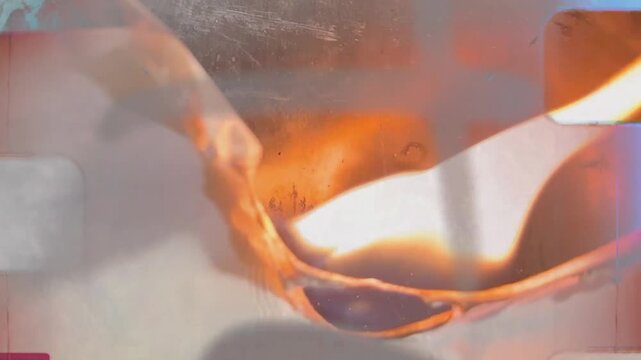 Retro 35mm Old Camera Fire a Paper Burn with Film Artifact Grunge Transitions